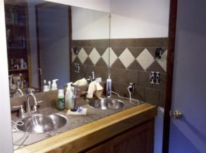Tile vanity top and backsplash